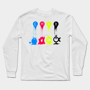 CMYK Poka Fan Parody Cartoon Long Sleeve T-Shirt